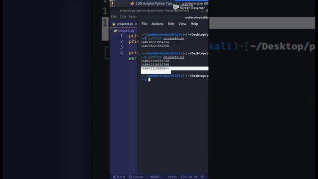 #31 get unique id of number ,string ,tuple. | python tip and tricks #short