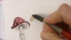 EASY mushroom painting tutorial » How to paint watercolor mushrooms for beginners REAL TIME tutoria