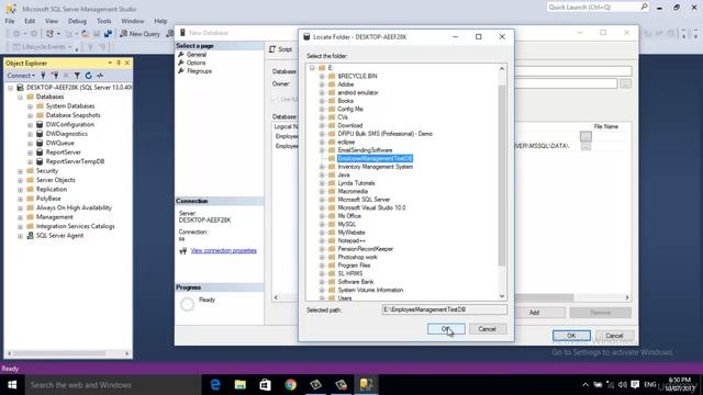 create new datadase