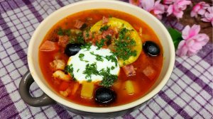 Сборная мясная солянка. Очень простой и вкусный рецепт!