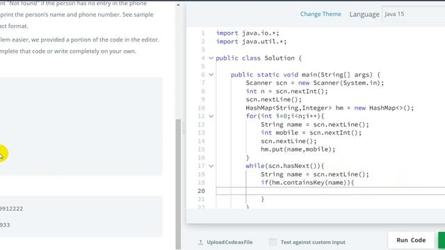 #25 java map hackerrank solution - Java 15| Hackerrank Java