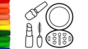 How to draw makeup cosmetics for kids | Как нарисовать косметику детям | Bolalar uchun rasm chizish