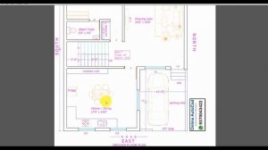 30' x 40' East Face ( 4 BHK ) Double Floor House plan