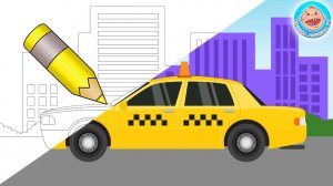 Мультик - Раскраска - Машина Такси
