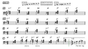 AUTUMN LEAVES (Bass Clef) Backing Track with Sheet Music (w/ Lyrics)