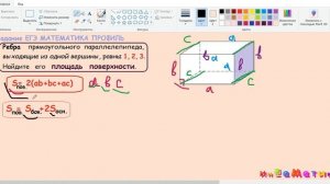 8 задание ЕГЭ по математике профильному.Ребра прямоугольного параллелепипеда выходящие из одной
