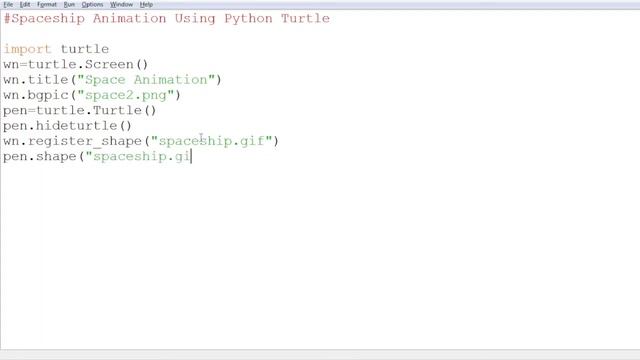 Spaceship Animation With Background And Image In Python Turtle #pythonturtle