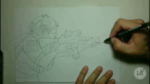 Desenhando Soldado da Guerra - Speed Drawing Soldier War