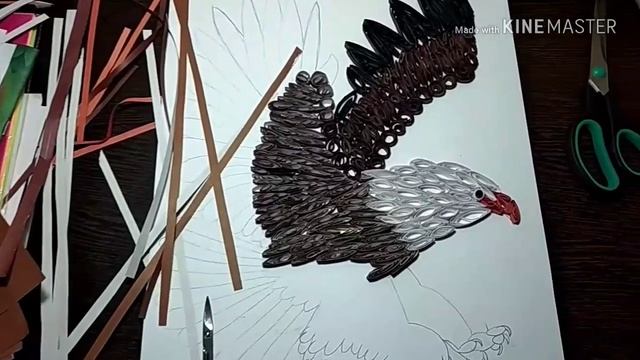 Как сделать Орла из квиллинга/Квиллинг Скопа/Орел из квиллинга своими руками/ смотреть онлайн