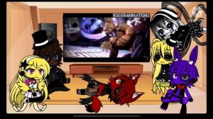 FNAF 1 + Marionette reacts to RUN RUN Collab