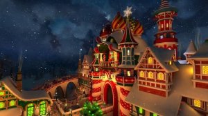 НОВОГОДНИЙ ФУТАЖ 2021, ЗАСТАВКА. МУЗЫКА НА НОВЫЙ ГОД И РОЖДЕСТВО, для РЕЛАКСА, Santas Castle 3D (4K