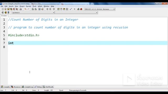 Count Number of Digits in an Integer || Program to count number of digits in an integer using a loo