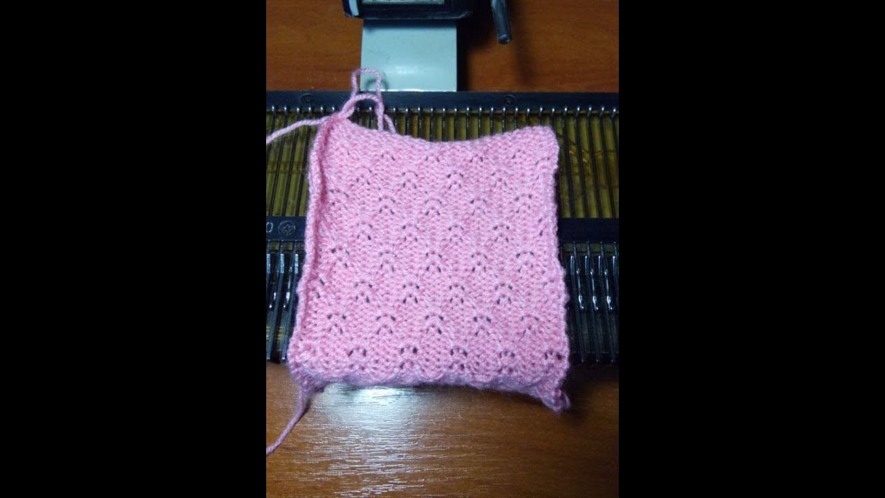 Простой узор на вязальной машине. смотреть онлайн