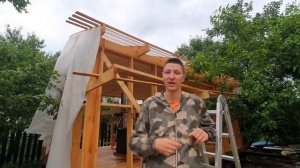 Монтаж стропил и обрешетка для крыши каркасной бани