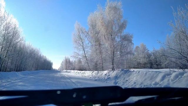 Дорога Новоникольск Сандыктау Акмолинской области. Зимняя сказка