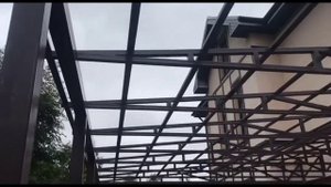 Навес односкатный для двух автомобилей. #сварка #навесы #навес