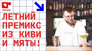 ЛЕТНИЙ ПРЕМИКС ДЛЯ ЛИМОНАДОВ В БАРЕ ИЗ КИВИ И МЯТЫ! #artenderproject #проектартендер #cocktails