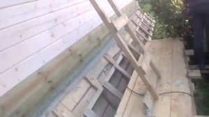 Покраска дома из бруса снаружи 1. Акватектс белый. Bosh PFS 55.