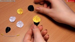 Пчела Канзаши Мастер класс ൠ DIY Kanzashi bee