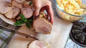 Рулет из курицы в коптильне