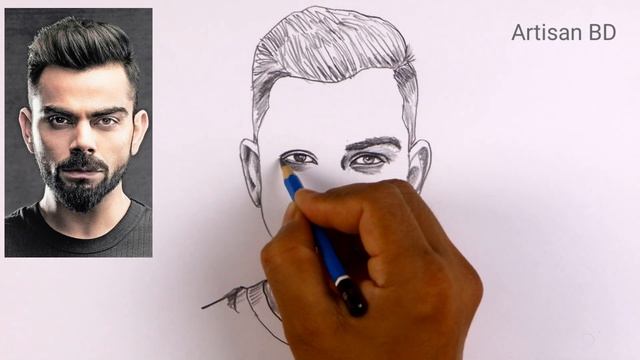 Pencil Sketch of Virat Kohli | pencil sketch, virat kohli cricket player from India #viratkohli