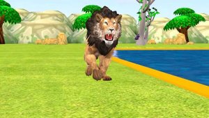 Wild Animals Jump Game Dinosaur Gorilla Lion Woolly Mammoth Cow Bull Funny Video