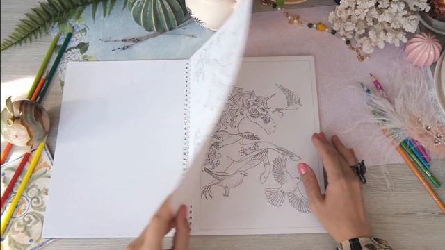 Раскраска Алены Лазаревой напечатанная в России, Enchanted Forest . Плотная бумага 200гр/м2. смотреть онлайн