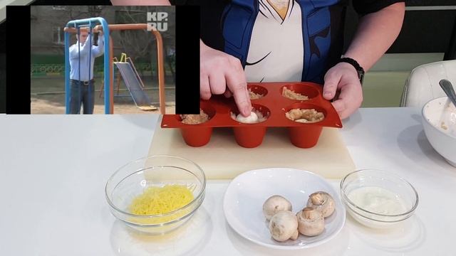 Маффин из куриной грудки с шампиньонами. Худеть можно вкусно. пп. смотреть онлайн