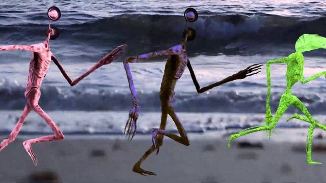 Сиреноголовый Картун Кэт Among Us SCP разноцветные на пробежке