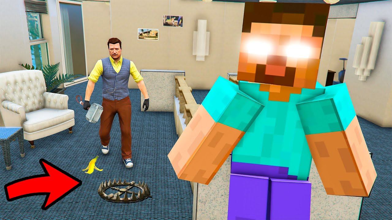 ХЕРОБРИН В ГОСТЯХ У СОСЕДА В ГТА 5 МОДЫ! ПРИВЕТ МАЙНКРАФТ ОБЗОР МОДА В GTA 5! ИГРЫ ВИДЕО MODS смотреть онлайн