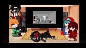 Boyfriend, Pico and Girlfriend reacts to madness combat 4 with Hank, Tricky and Jebus