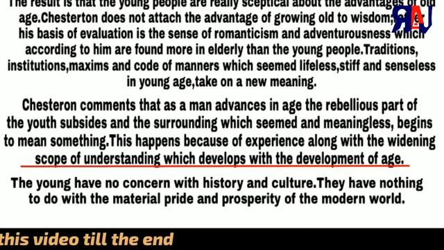 On the pleasure of No longer being very young by G.K. Chesteron summary in hindi (raj english) смотреть онлайн
