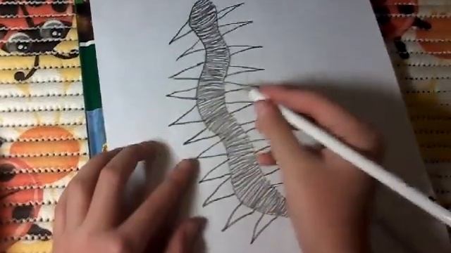 Мастерклас как нарисовать скалопендру