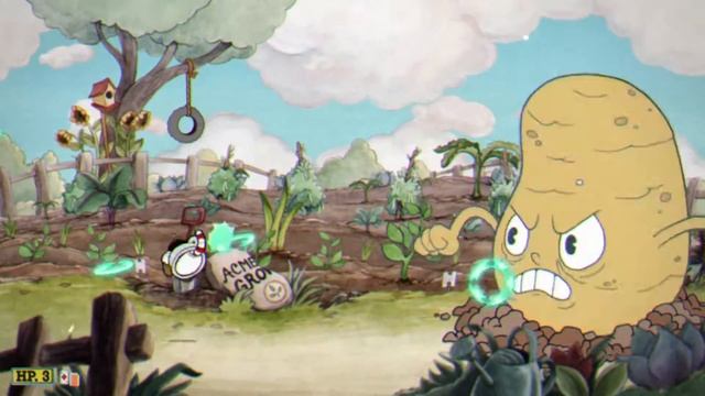 Cuphead прохождение овощебаза + секретный босс. Банда корнеплодов - картошка, лук, морковь, редиска
