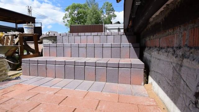 Клинкер . Облицовка ступеней клинкерным кирпичом . Мостовая Ру
