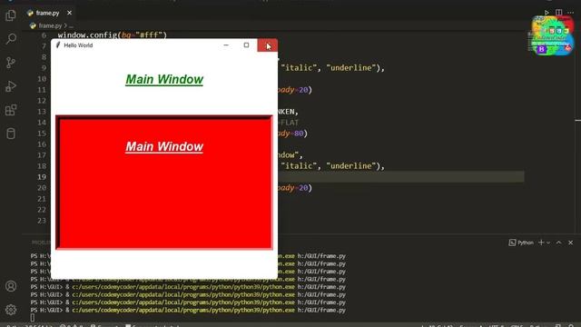 Frame Widget and Its Attributes In Tkinter In Hindi | Working Of Widgets Inside The Frame Widget