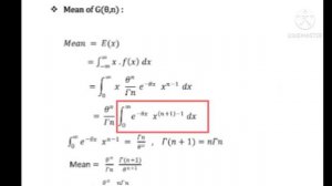 Gamma Distribution | How to Find mean and variance of gamma distribution part 1