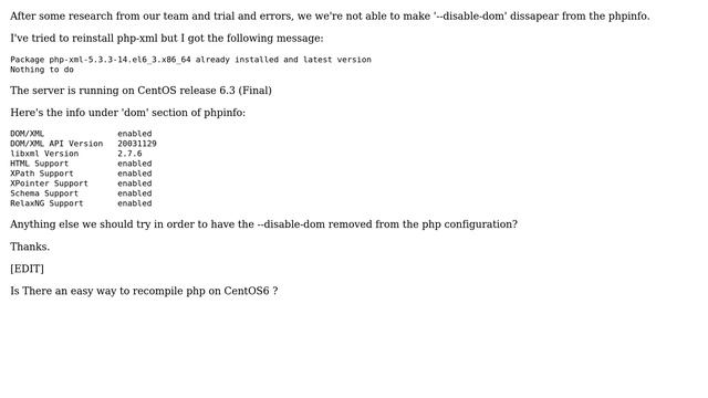 Enable DOM/XML on Centos 6.3 смотреть онлайн