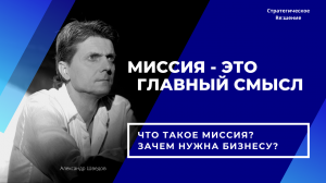 МИССИЯ КОМПАНИИ ЭТО что? Что дает миссия организации? Александр Шведов о миссии организации.