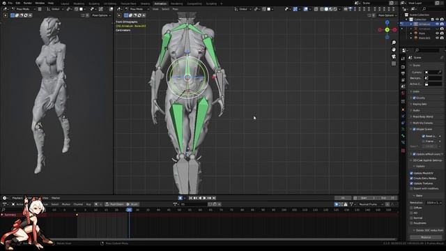 анимации персонажа в blender