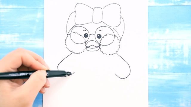 Как нарисовать уточку ЛАЛАФАН / Рисуем Утку Лалафанфан в очках / Раскрась Ка смотреть онлайн