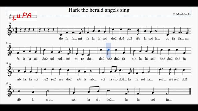 Hark! the herald angels sing - Flauto dolce - Note - Spartito - Karaoke - Instrumental - смотреть онлайн