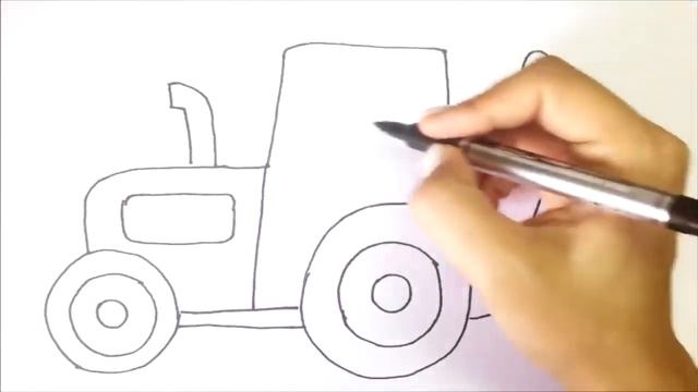 Сурет салу трактор | How to draw a tractor | Как нарисовать трактор