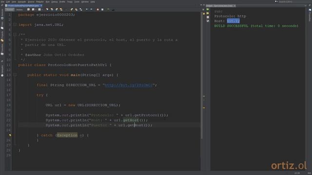 Java - Ejercicio 203: Obtener el Protocolo, el Host, el Puerto y la Ruta de una URL смотреть онлайн
