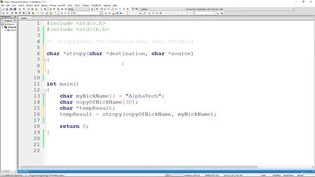 C Program: Implementing strcpy function | C String Library and String Copy Function - strcpy()