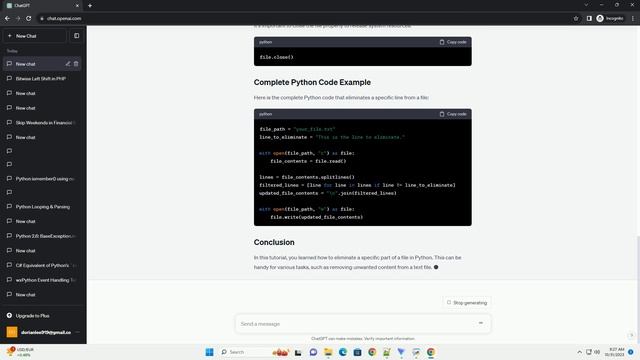 Eliminate part of a file in python смотреть онлайн