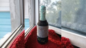 Декоративная бутылка для интерьера - ручная работа - хендмейд 🧶💐