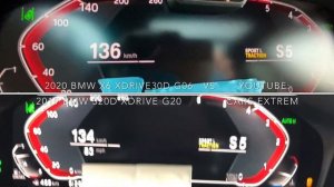 2019 BMW 320d xDrive G20 vs 2020 BMW X6 xDrive30d G06 | 0-220 kmh Acceleration on German Autobahn
