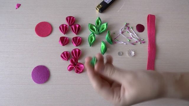 Повязка на голову детская Мастер класс из лент канзаши DIY Kanzashi Headband 髪のヘッドバンド Haar-Stirnban
