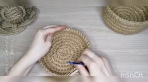 Как связать корзинку из джута крючком